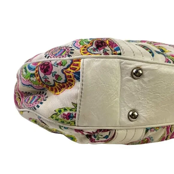 Vera Bradley Palm Beach Gardens Floral Satchel Handbag White Pink Purse Bag - Picture 6 of 16